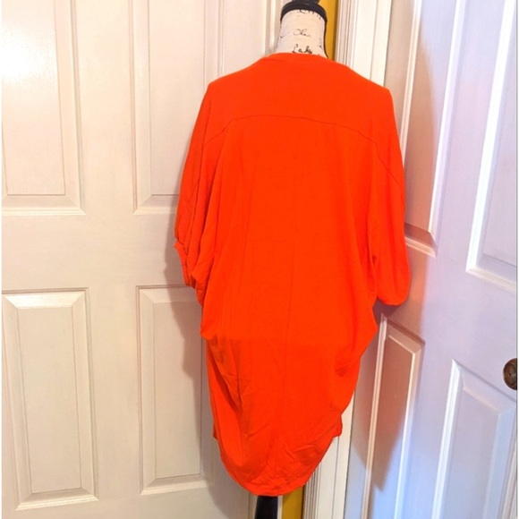 ZARA NEW COCOON DRESS BRIGHT ORANGE - Picture 7 of 9